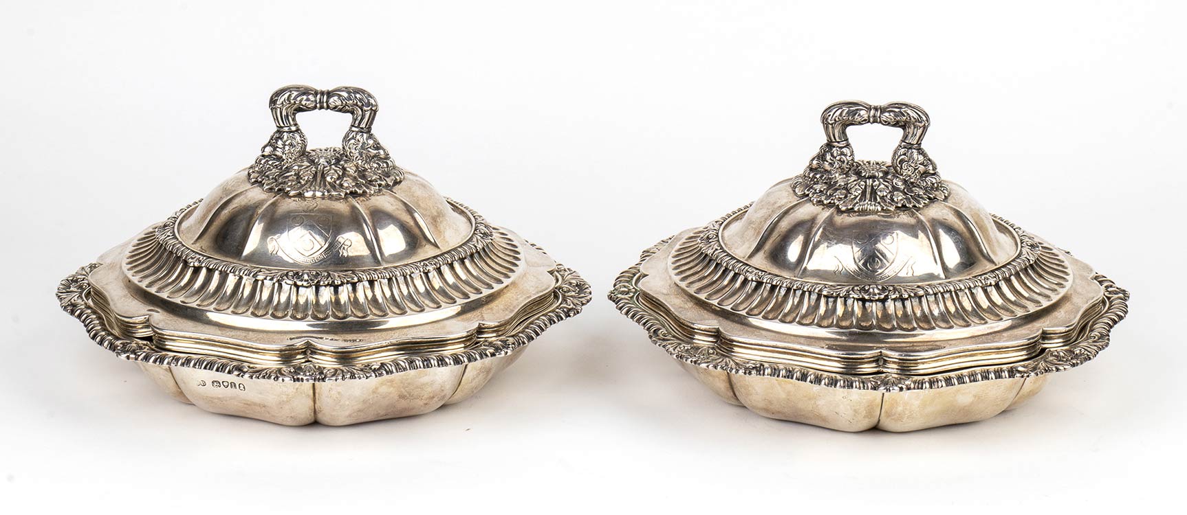 Pair of English sterling silver ... 