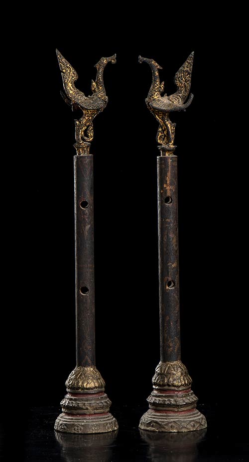 TWO PARTIALLY GILT WOOD SMALL ... 