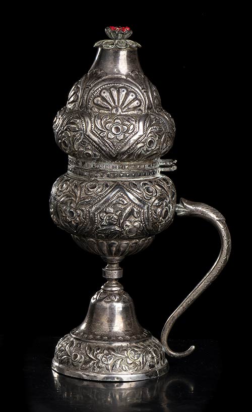 A SILVER CONTAINER AND LID
Iran, ... 