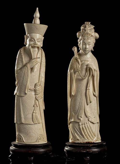 TWO IVORY FIGURES
China, early ... 