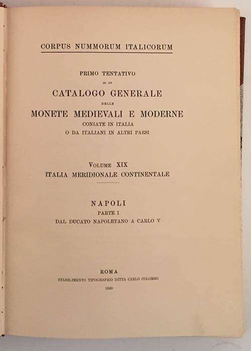 AA.VV Corpus Nummorum Italicorum - ... 