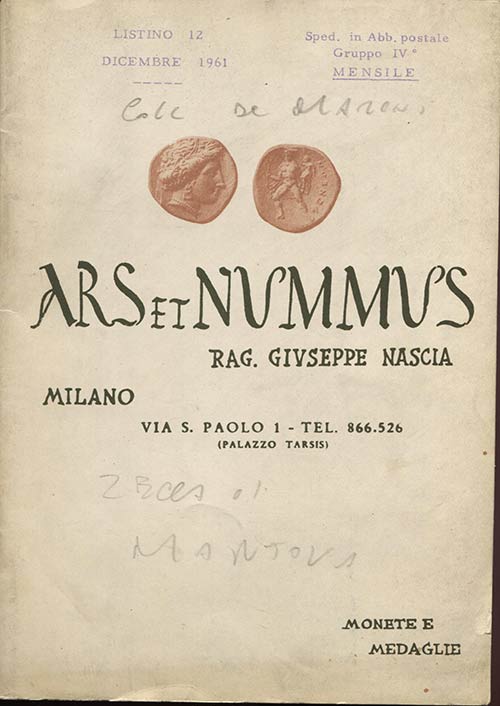 ARS  ET  NUMMUS. - Milano, 1961. ... 