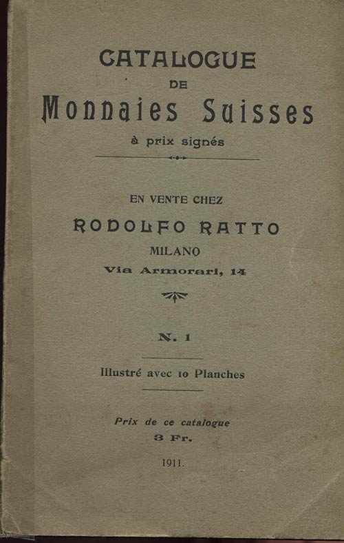 RATTO  R. - Milano 1911. Catalogue ... 