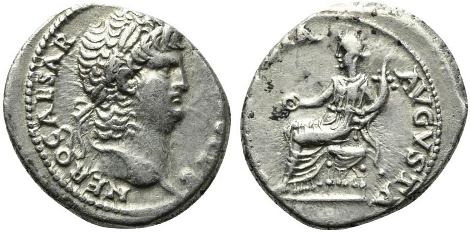 Nero (54-68). AR Denarius (18mm, ... 