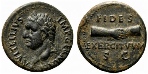 Vitellius (AD 69). Æ As (28mm, ... 