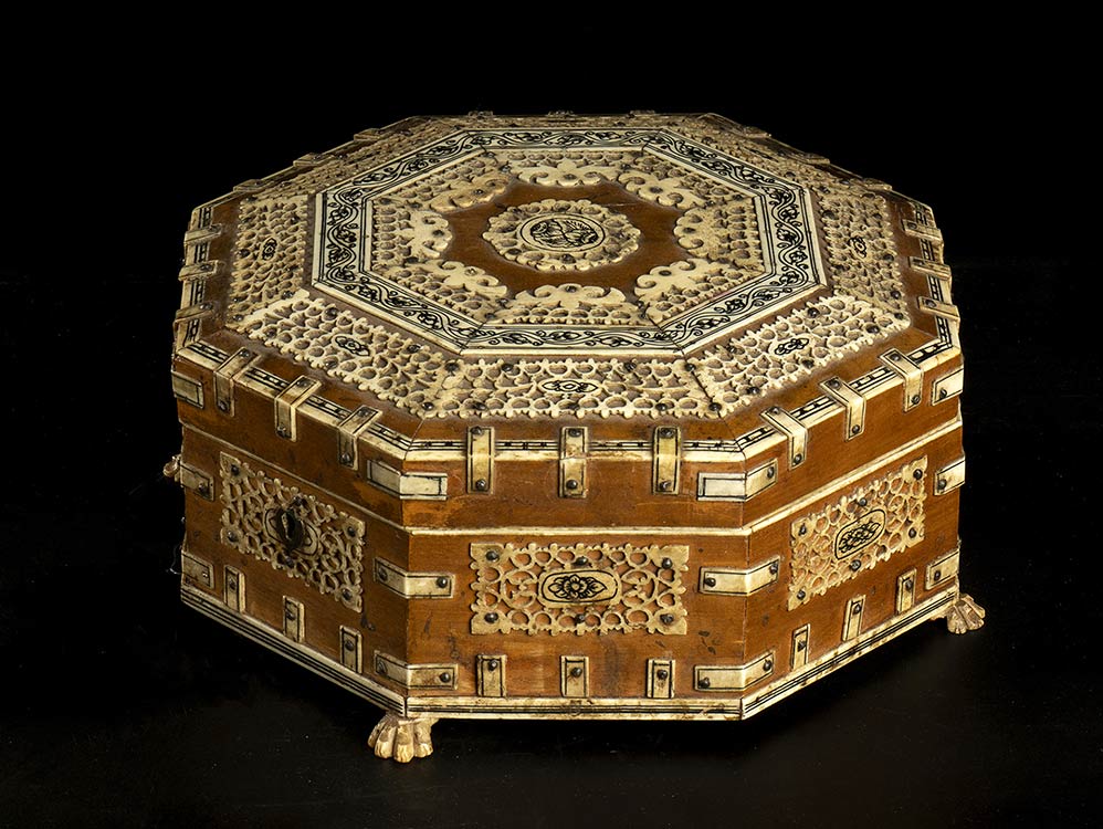 Oriental Wood and bone box.  ... 