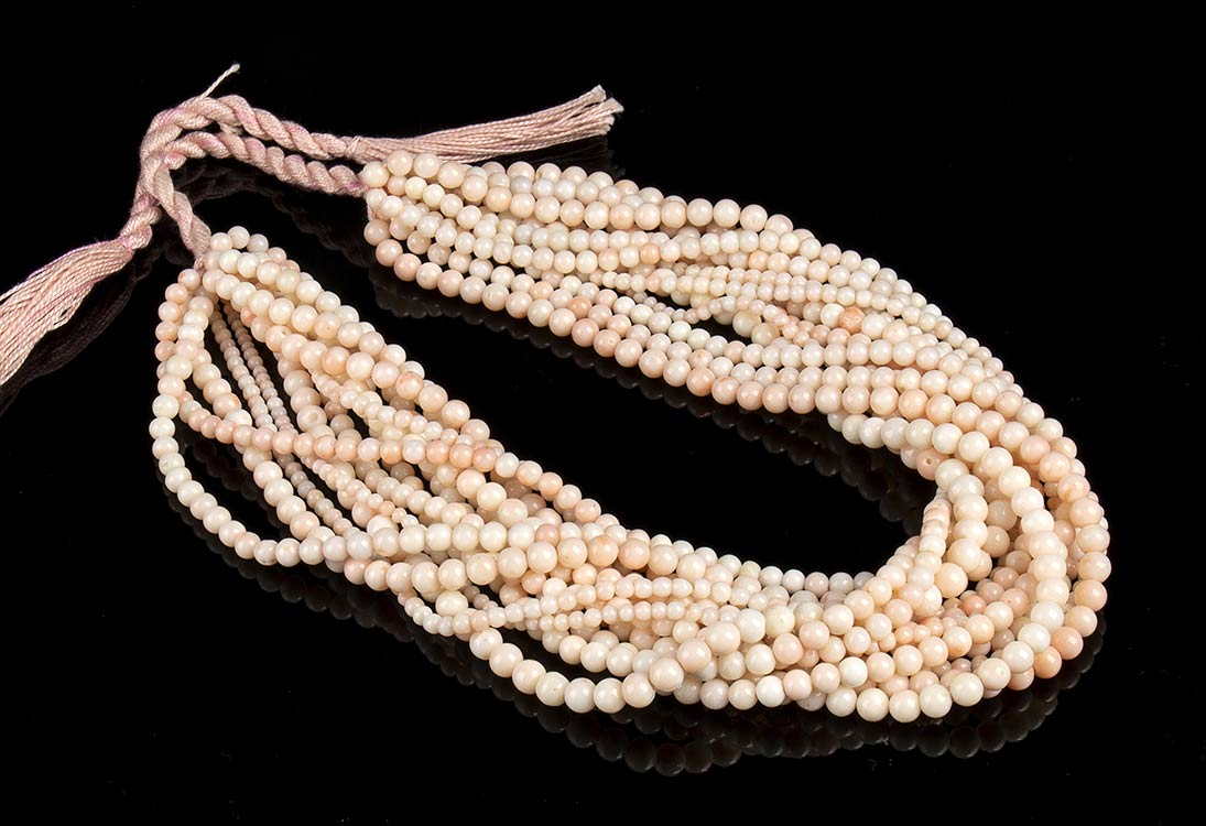 13 pink coral beads loose ... 