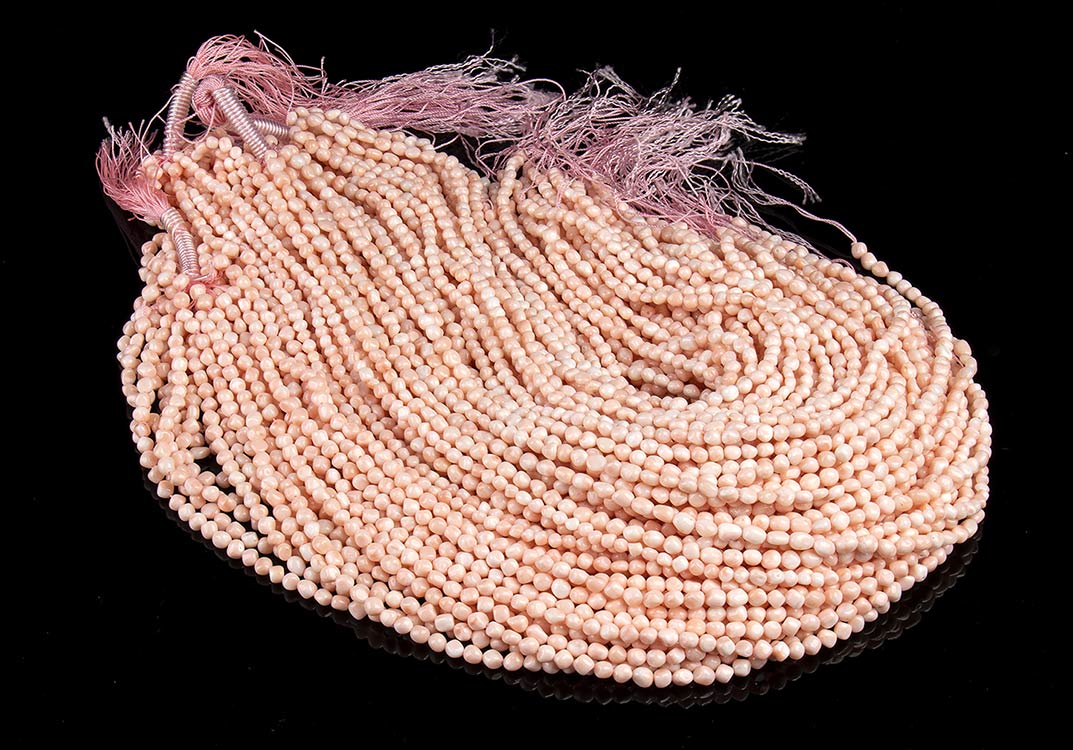 98 fili di pepite di corallo rosa ... 