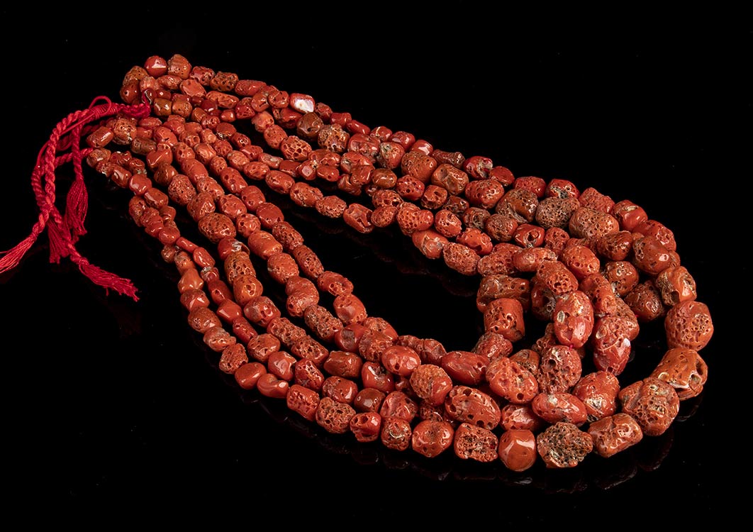 5 mushi coral beads loose ... 