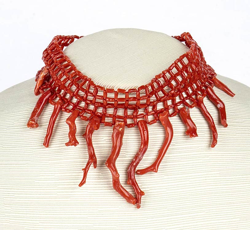 Mediterranean coral necklace18k ... 