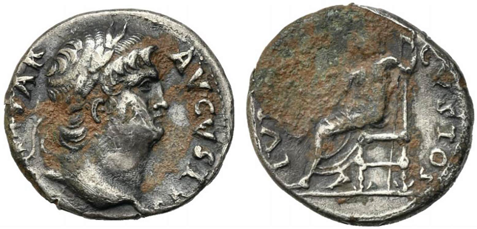 Nero (54-68). AR Denarius (16mm, ... 