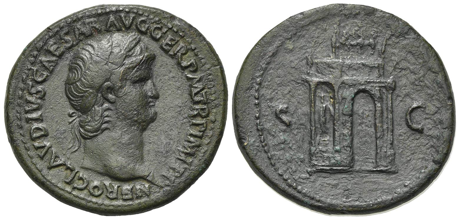 Nero (54-68). Æ Sestertius (35mm, ... 