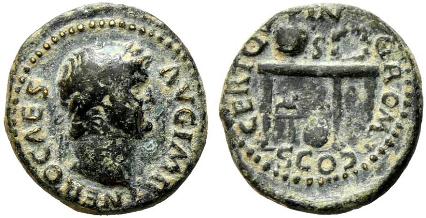 Nero (54-68). Æ Semis (17.5mm, ... 