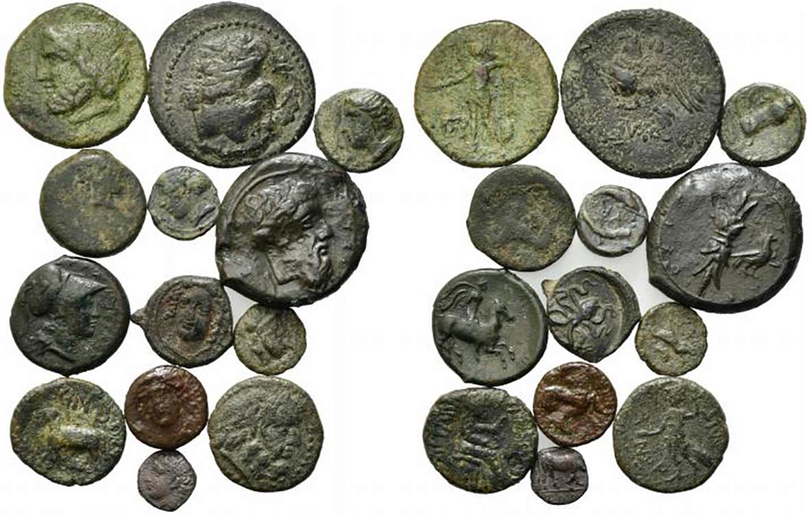 Sicily, lot of 13 Æ coins, to be ... 