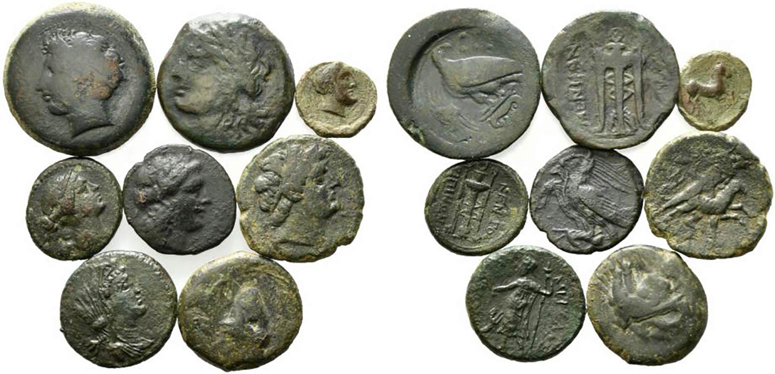 Sicily, lot of 8 Æ coins, to be ... 
