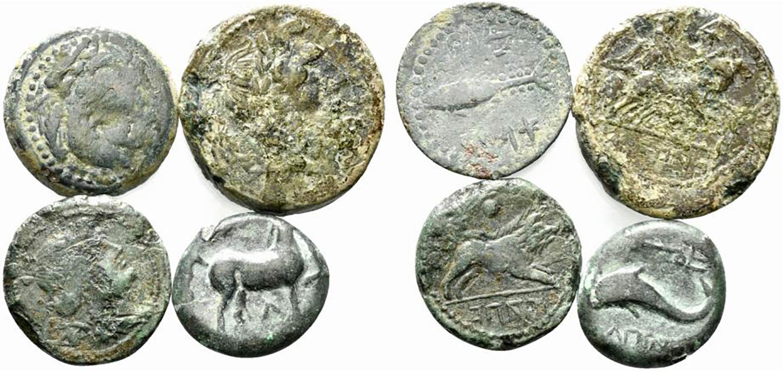 Lot of 4 Greek Æ coins, to be ... 