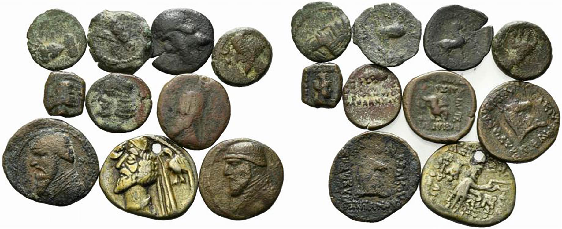 Lot of 10 Oriental Greek Æ coins, ... 