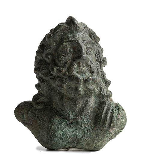 Roman bronze applique: bearded ... 