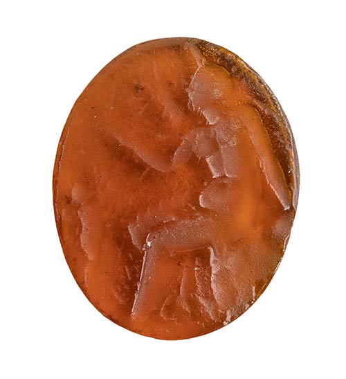 Roman orange glass paste intaglio ... 