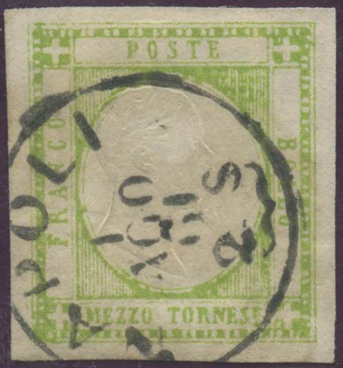 1861, 1/2t. Verde Giallo Chiaro ... 
