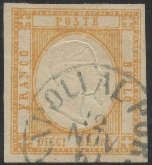 1861, 10gr. Arancio N.22, usato. ... 