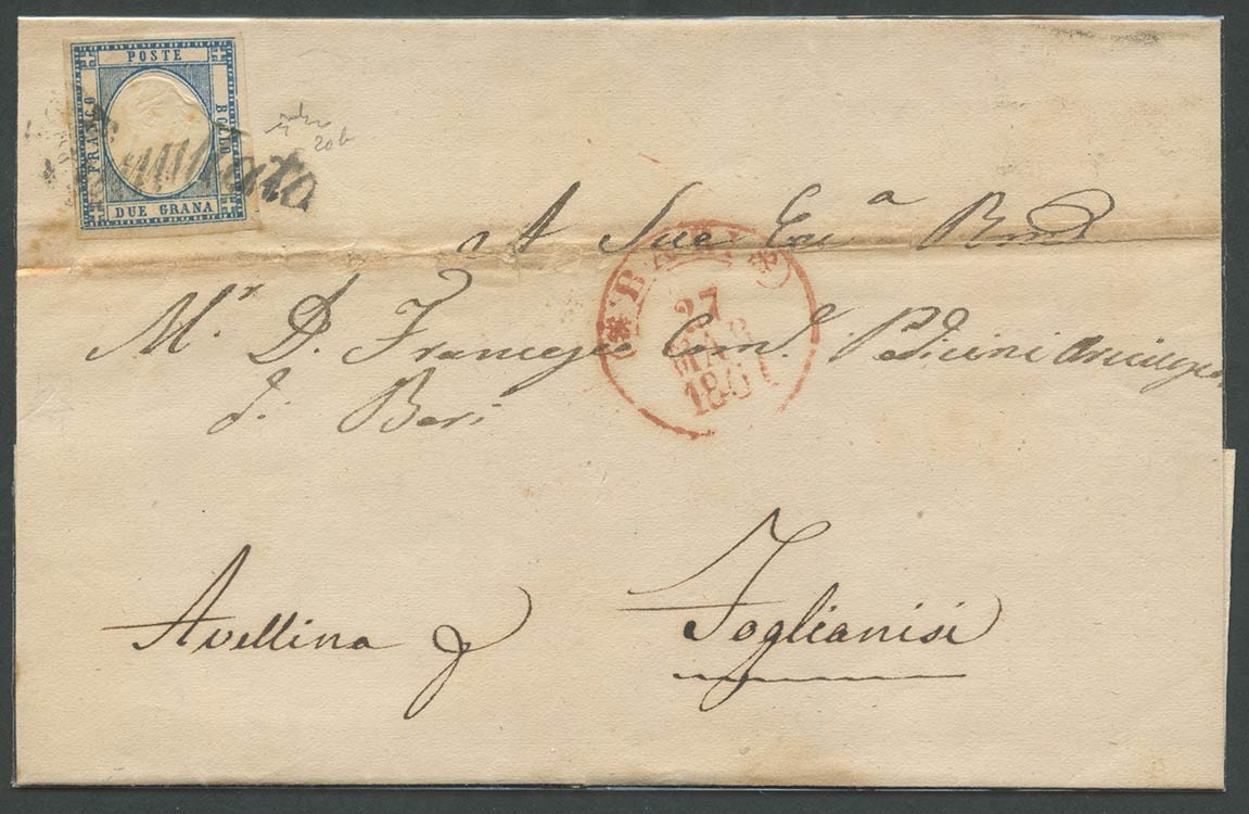 27.3.1861, Lettera da Bari per ... 