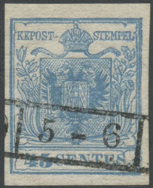 1850, 45c. N.10a Azzurro Chiaro ... 