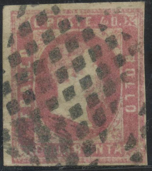 1851, 40c Rosa. N.3. (B) (8000)