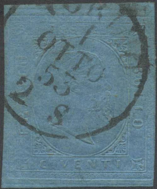 1.10.1853, N.5 Azzurro usato il ... 