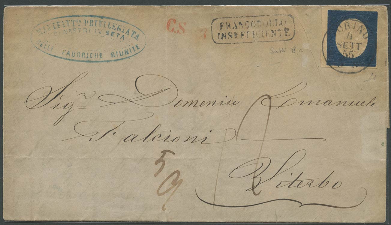 04.09.1855, Lettera tassata da ... 