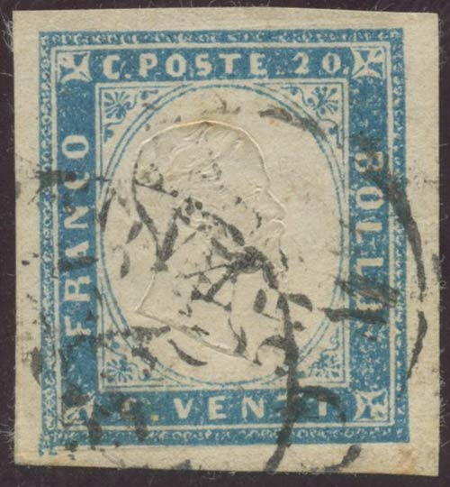 1855, 20c. Cobalto Chiaro N.15a ... 
