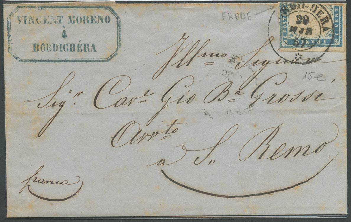 20.3.1857, Lettera da Bordighera ... 