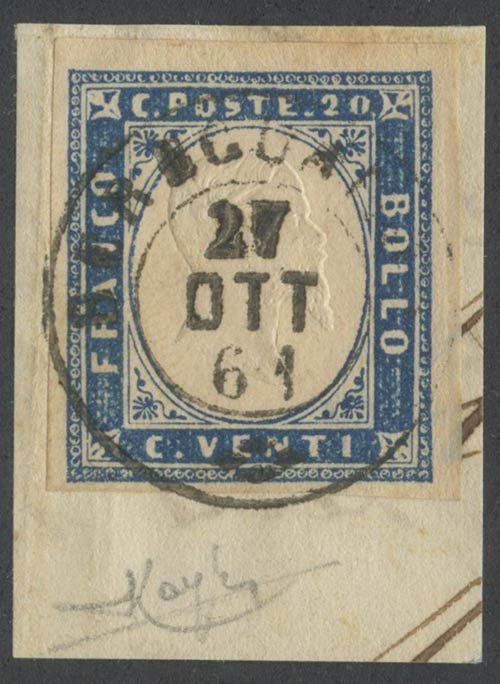 1861, 20c. Azzurro Oltremare ... 