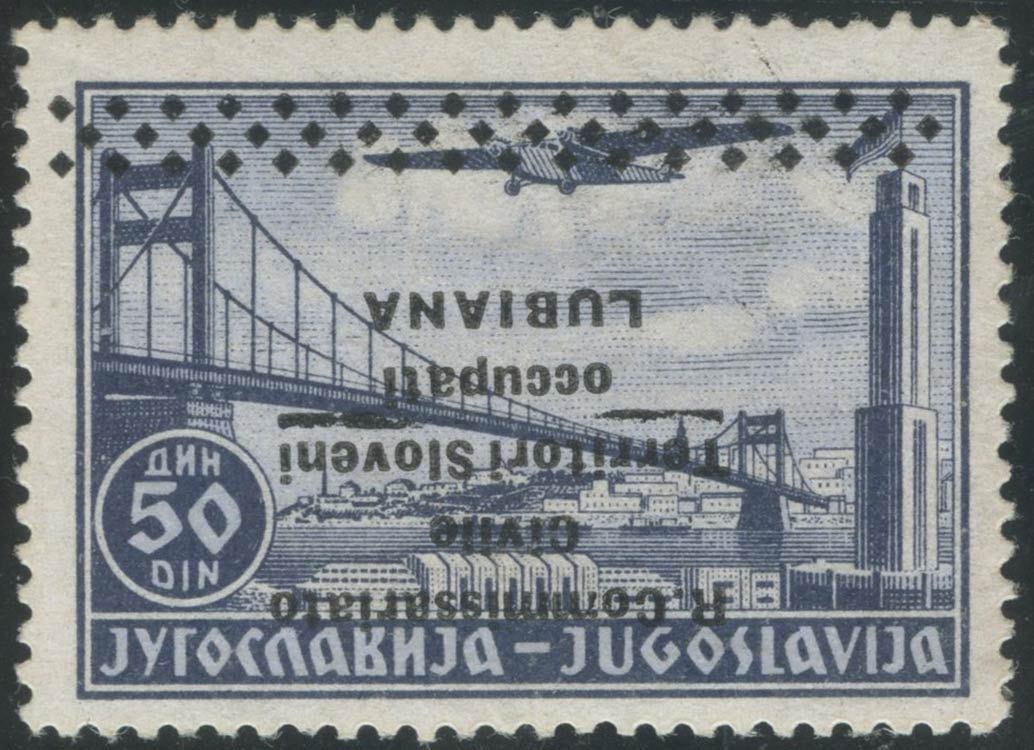 1941, Lubiana. 50d. Azzurro grigio ... 