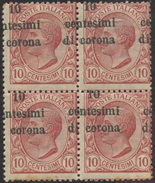Dalmazia, 1921 N.3 in quartina ... 