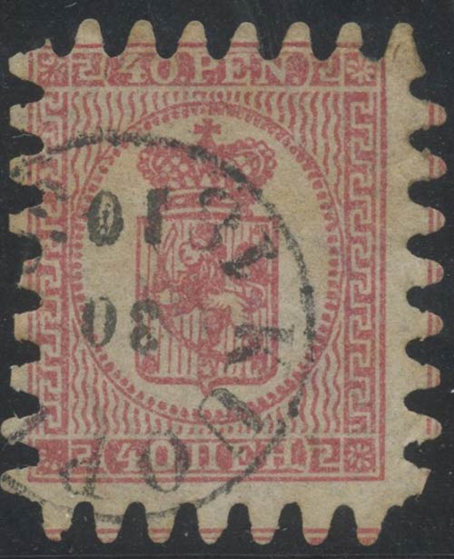 1866, 40p. Rosa N.9, usato.
