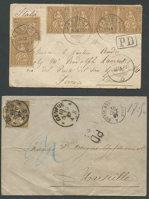 1867/1873, 2 interessanti lettere ... 