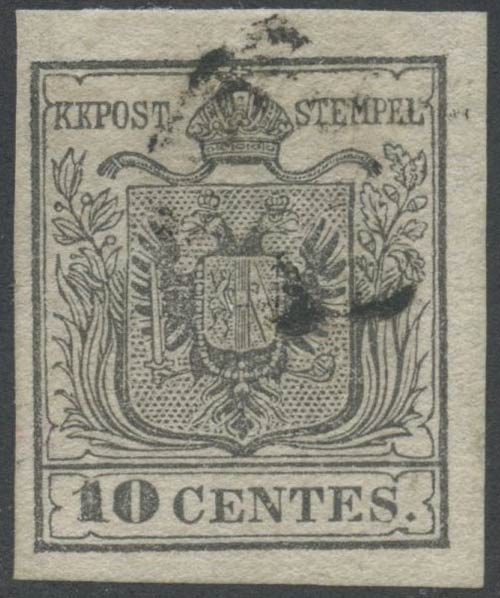 1850, 10c. N.2b Grigio Nero, ... 
