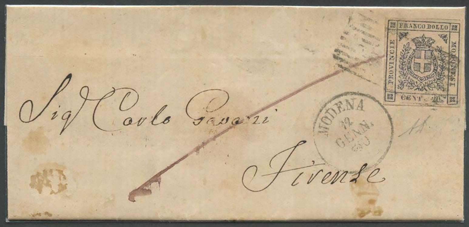 12.1.1860, Lettera da Modena per ... 