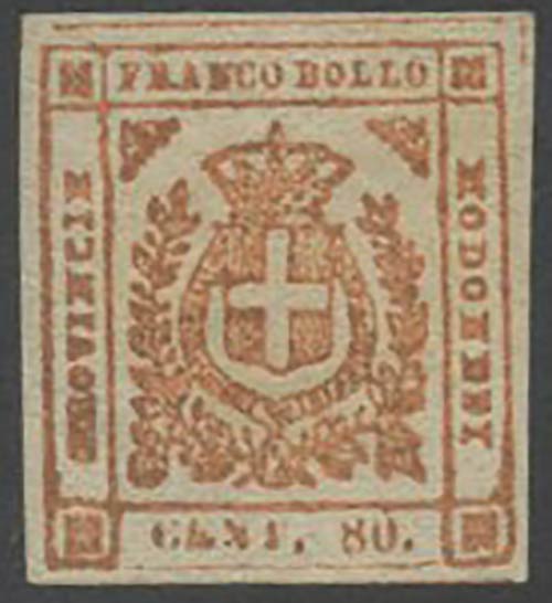 1859, 80c. Arancio Bruno N.18a con ... 