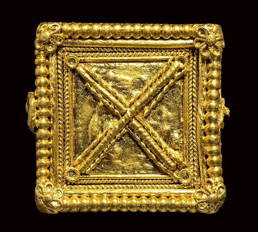 A greek gold ornamental plaque. ... 