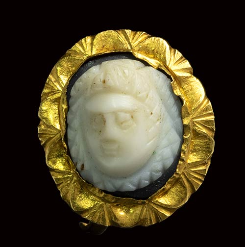 A roman onyx cameo set in a gold ... 
