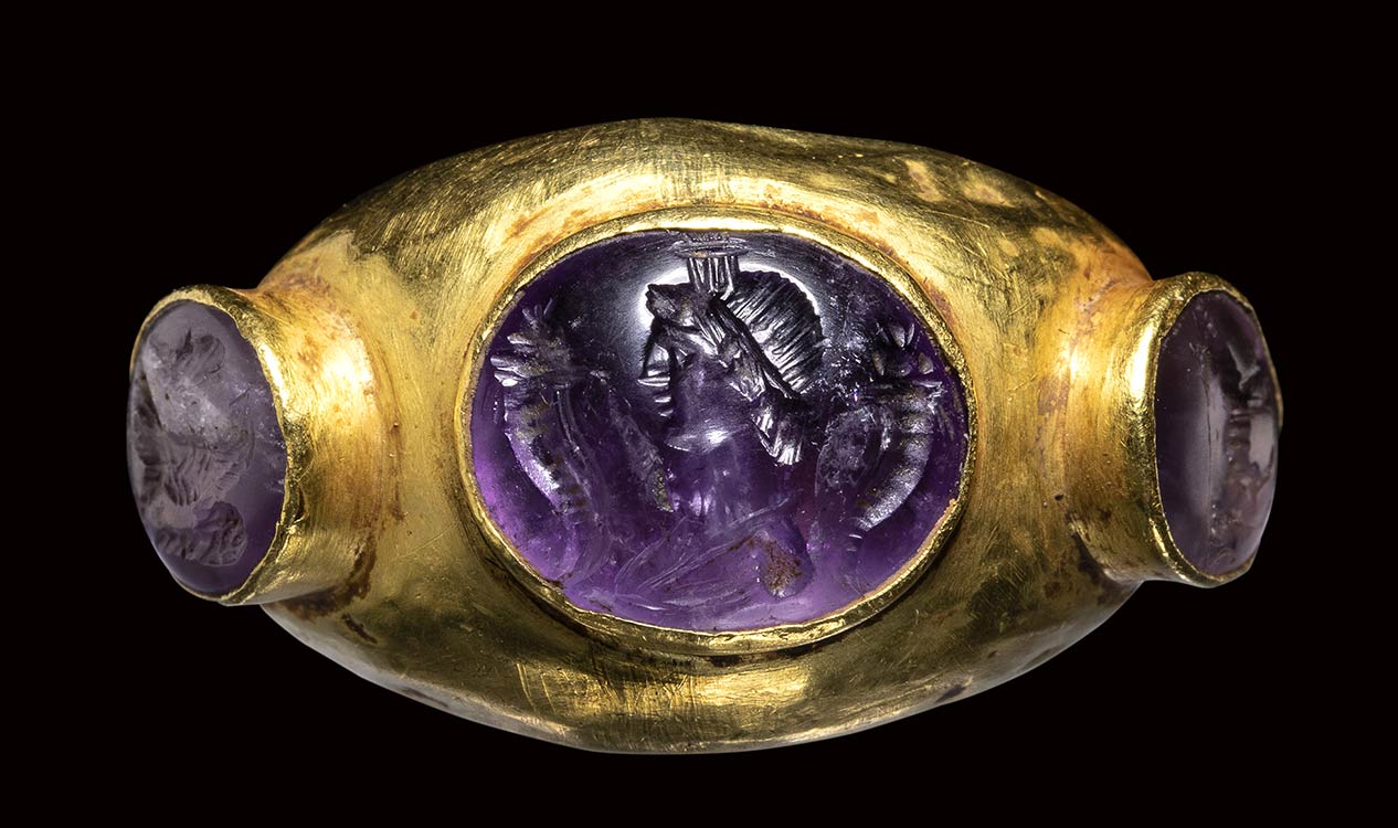 A large roman gold ring set with ... 