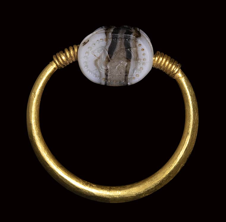 An etruscan banded agate engraved ... 