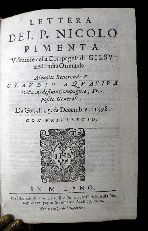 NICOLAUS PIMENTA (1546 - ... 