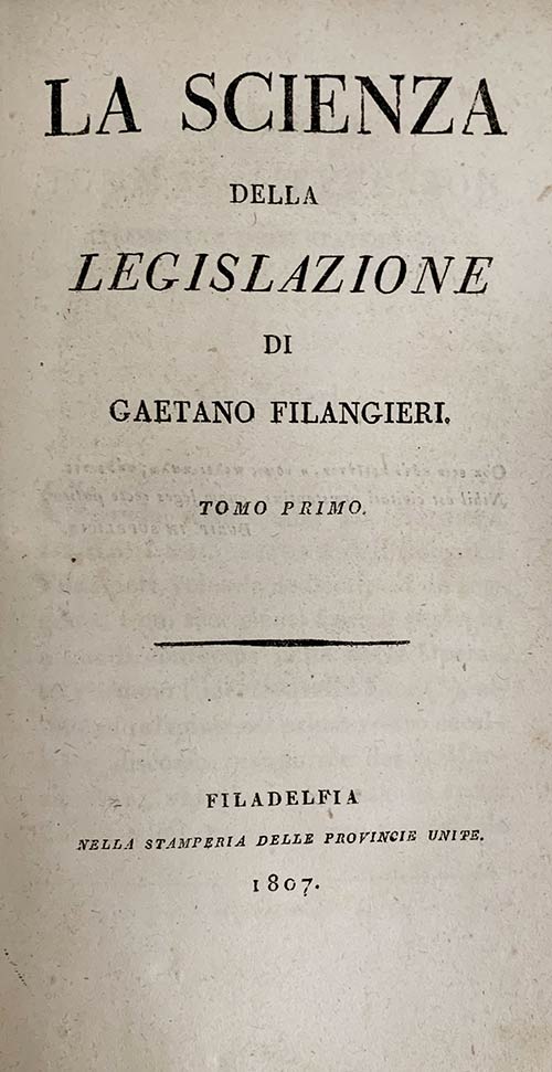 GAETANO FILANGIERILa Scienza Della ... 