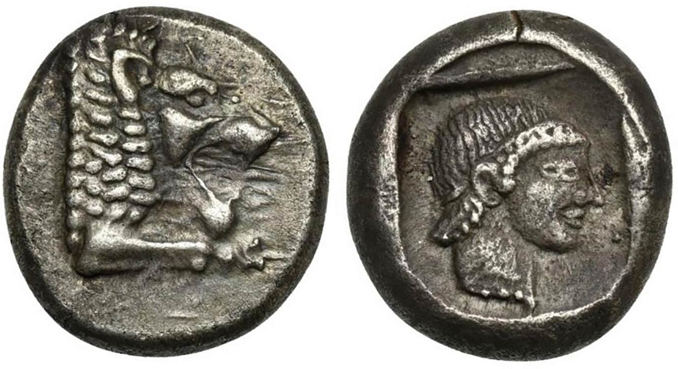 Caria, Knidos, Drachm, ca. 500-490 ... 