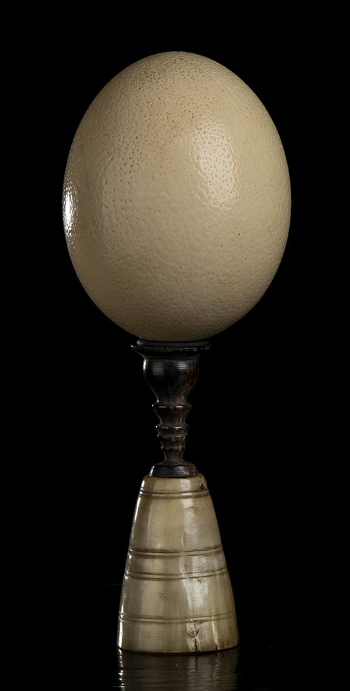OSTRICH EGG WITH BASEAn ancient ... 