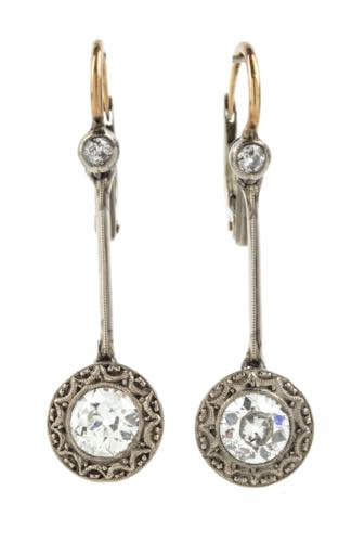 Diamond gold drop earrings 18k ... 