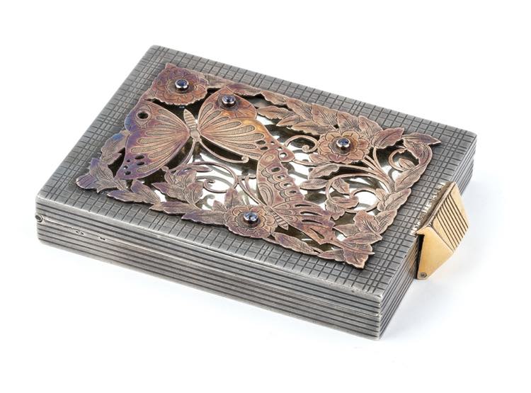 Frech silver and gold compact - ... 
